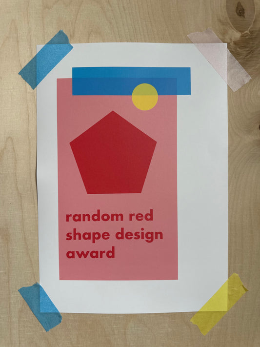 random red shape design award print